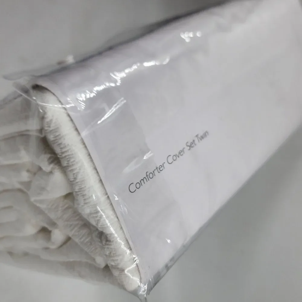 Sky Woven Lattice Duvet Set Twin Size Comforter Standard Pillow Sham White~ - Picture 13 of 13